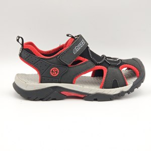 Sandales d'été noires et rouges à bout fermé pour garçons - Chaussures de randonnée pour enfants en maille respirante avec semelle EVA antidérapante et imperméable - Product Image 1