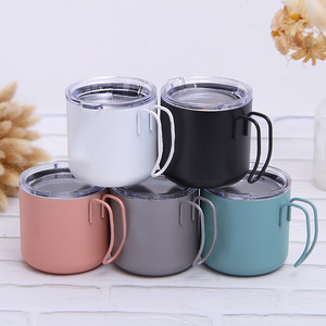 Cốc Cà Phê Bằng Thép Không Gỉ 10Oz Cốc Sữa Trà Hai Lớp Có Tay Cầm - Product Image 5