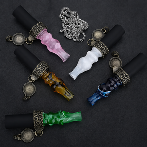 Boquilla de resina premium para hookah con cadena metálica, accesorio portátil para shisha. - Product Image 3
