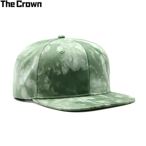 Gorra de Béisbol Snapback de 6 Paneles con Visera Plana, Tie Dye con Logotipo Personalizado, Verde Mármol, Estilo Urbano, Venta al Por Mayor - Product Image 1