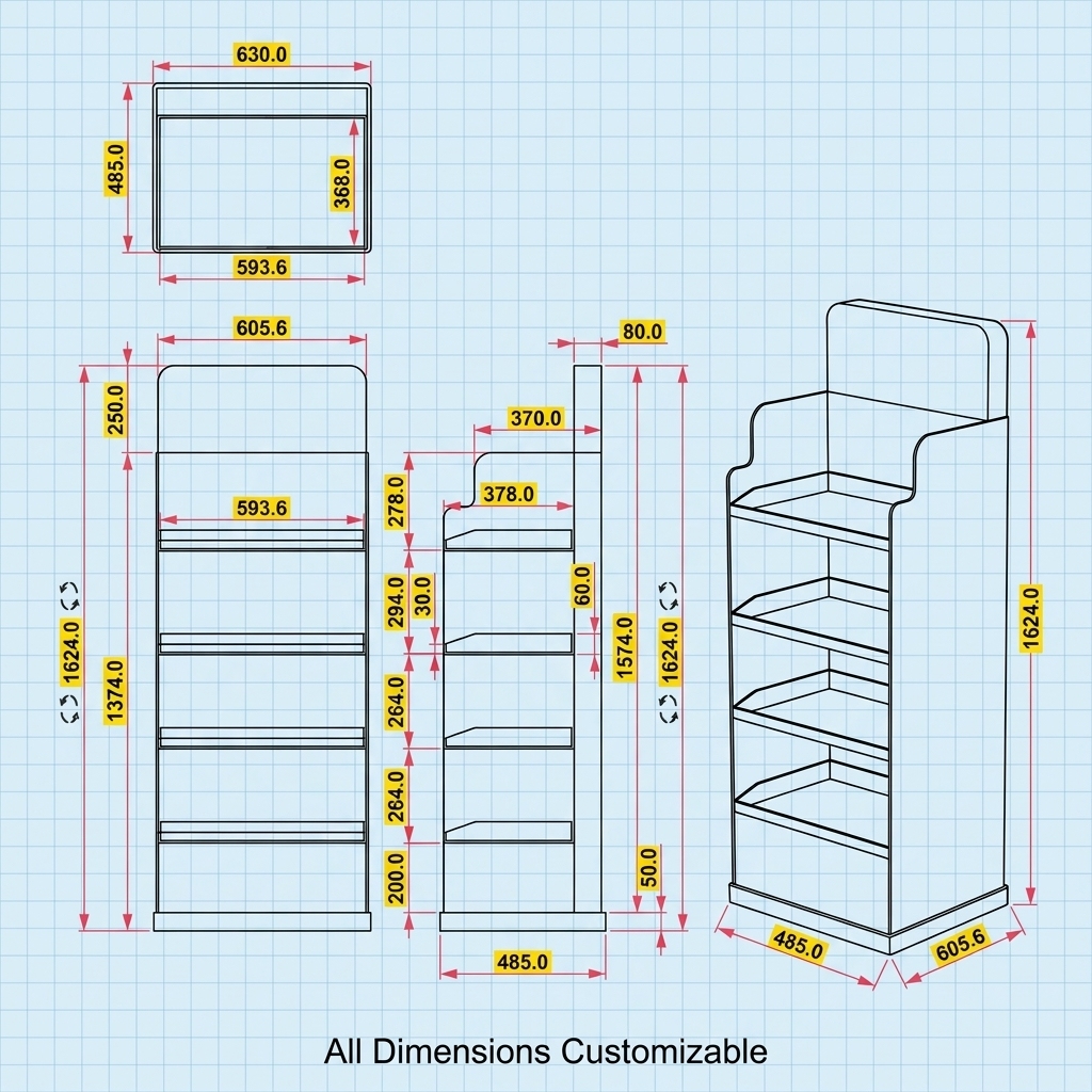 Custom Cardboard Floor Display Stand Corrugated PDQ Fragrance Diffuser Retail Display Air Freshener Perfume Candle Paper Display — view 4