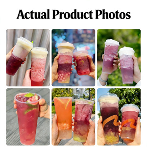 Gobelet jetable en plastique PP personnalisé avec couvercle, 16 oz, transparent ou givré, pour thé, café, fruits, lait, boissons, diamètre 90 mm - Product Image 2