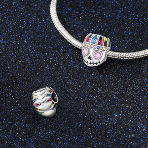 Nouveau style Halloween : Breloques plaquées argent Crâne et Citrouille pour bracelets DIY, accessoires de fête d'Halloween, bijoux cadeaux - Product Image 3