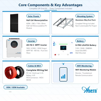 Système solaire hybride complet hors réseau pour maison 3kW 5kW 10kW 12kW, kit de stockage d'énergie solaire pour l'alimentation des maisons résidentielles