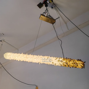 Lampade Decorative cristallo di rocca moderno lineare Led naturale lampadario di cristallo luci pendenti Cristal Lustre - Product Image 3