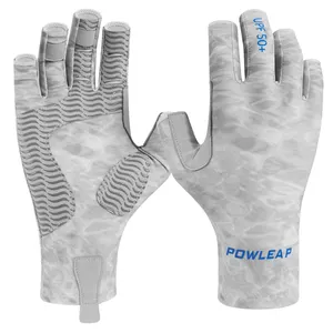 UPF 50 Spandex Fabric Sublimation Print Ice Fly Fishing Gloves Men Women UV Sun Gloves Supplier