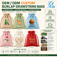 Sacs cadeaux personnalisés en toile de jute avec cordon de serrage, pochettes à bijoux en jute pour faveurs de mariage, bonbons et sachets artisanaux DIY
