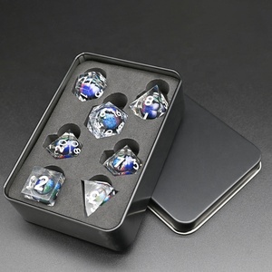 Đẹp Nhựa Trong Suốt Đầy Màu Sắc Rồng Mắt Lõi Lỏng Dnd Xúc Xắc Đặt Cho Vai Trò Chơi - Product Image 1