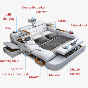 Letto Massaggiante King Size con Altoparlante Bluetooth, Multifunzionale, Lussuoso, per Home Theater e Camera da Letto con Proiettore - Product Image 1