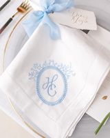 Serviette de table carrée brodée personnalisable de qualité commerciale, faite à la main, pour restaurants haut de gamme, hôtels de luxe (100% lin)