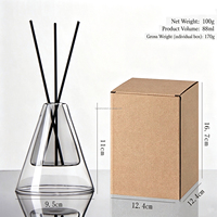 Diffuseur de parfum en verre borosilicate à double paroi de luxe personnalisé |   Vase aromatique triangulaire inversé de 88 ml
