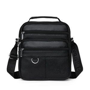 New Fashionable Genuine Leather Crossbody <b>Bag</b> Lightweight Waterproof Business Chest <b>Bag</b> for Daily Casual Travel - Product Image 1