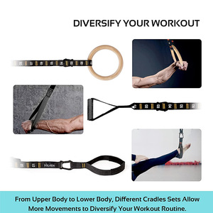 Juego de Anillas de Gimnasia de Madera Lewin, 28 mm, Madera de Abedul, Equipo de Fitness para Interiores y Exteriores - Product Image 5
