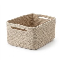 Panier de rangement rectangulaire en corde de coton tressée, petit organisateur de bureau pour tiroir de placard, articles divers et cosmétiques, vente en gros