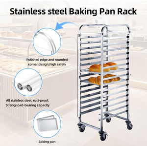 מחבת צינור מרובע כבד מגשים עגלה עגלה פלדה מתלה טרולי מזון מאפיות - Product Image 2