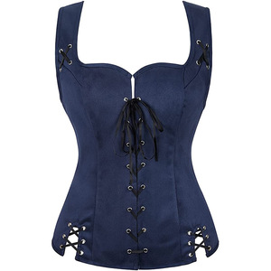 Nuovo Gilet Rinascimentale <span class=keywords><strong>da</strong></span> <span class=keywords><strong>Donna</strong></span>, <span class=keywords><strong>Costume</strong></span> Medievale per Halloween, Gilet <span class=keywords><strong>da</strong></span> <span class=keywords><strong>Pirata</strong></span>, Top Corsetto Vintage con Lacci - Product Image 4