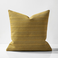 Personnalisation en gros de taie d'oreiller en chenille jaune jacquard haut de gamme-décor de salon de canapé, 50 ensembles de quantité minimale de commande, échantillon gratuit