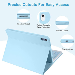 Funda de Cuero con Teclado Táctil Inalámbrico SY-15 para <span class=keywords><strong>iPad</strong></span> 11.ª Generación, Funda para Tablet Pro 10.2/5 12.9, Caja de Color Neutro - Product Image 3