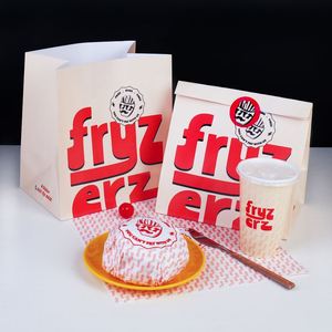 Sacs en papier kraft personnalisés, résistants à la graisse, à fond carré, écologiques, biodégradables, pour la vente à emporter de poulet frit, de hamburgers - Product Image 4