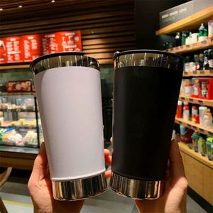 แก้วเบียร์เก็บความร้อนสองชั้น ขนาด 473 มล. พร้อมหูจับ ฝาปิดกันรั่ว ฉนวนสุญญากาศ สแตนเลสสตีล - Product Image 1