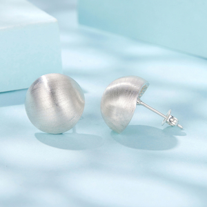 Boucles d'oreilles à clous classiques unisexes, bijoux plaqués argent, forme ronde, boucles d'oreilles tendance - Product Image 4