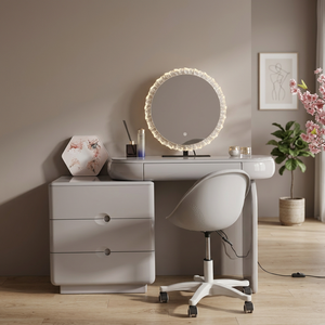 Modern Makeup Vanity Table <b>With</b> <b>Lighted</b> <b>Mirror</b> Storage Desk For Bedroom Furniture - Product Image 3
