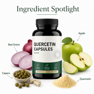 Nouveaux suppléments de broméline de quercétine Extrait naturel de Sophora Japonica 95%-99% Quercétine 60 capsules Adultes Antioxydant - Product Image 4
