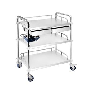 Yue Shunkang Stainless Steel Medical <b>Cart</b> Three Layer <b>Tool</b> Trolley With Drawers Hospital Use - Product Image 3