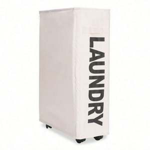 Heavy Duty Foldable <b>Laundry</b> Hamper <b>Basket</b> Bin Household Storage with <b>Wheels</b> for Clothing Felt and PC Material - Product Image 1
