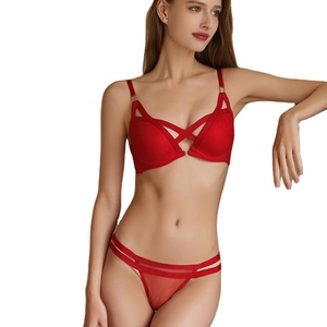 Set <span class=keywords><strong>Reggiseno</strong></span> e Mutandine da Donna Monouso di Alta Qualità, Lingerie Sexy <span class=keywords><strong>Trasparente</strong></span> in Rete con Supporto a Ferretto e Imbottitura in Nylon - Product Image 1