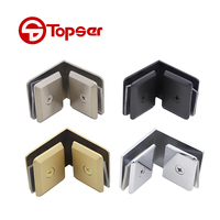 Support de fixation en laiton massif moulé de précision pour cloison en verre, pince à verre à 90 degrés, support fixe pour porte de douche de salle de bain