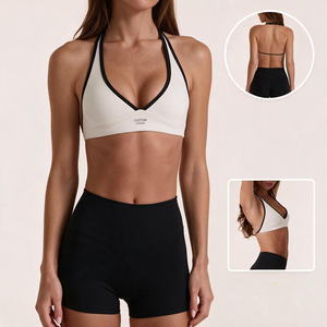Reggiseno <span class=keywords><strong>Sportivo</strong></span> Sexy con Scollo a V e Blocchi di Colore, <span class=keywords><strong>Abbigliamento</strong></span> da Yoga, Reggiseno Antiurto, Top per Corsa e Fitness - Product Image 3