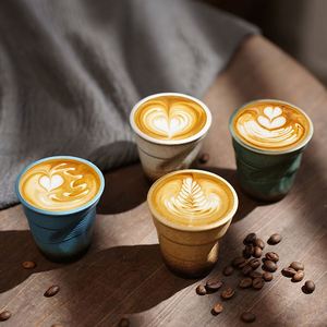 New Porcelain Espresso Coffee Cup Creative Version Colorful Pottery Tea Cup 90ml Arabic Retro Coffee 3D Paper Cup - Product Image 2