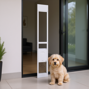Puerta Ajustable para Perros Tamaño M D0100X3GZC6 para Panel de Acceso Interior de Vidrio Corredizo, Rectangular, de Plástico, Estilo Simple - Product Image 2