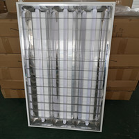 Plafonnier LED encastré moderne en fer pour intérieur, avec grille, 300x1200mm/600x600mm, tube réflecteur T5/T8