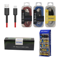 Caja acrílica personalizada, Cable USB de carga rápida, sincronización de transferencia de datos, Cable de alimentación de PVC con pantalla minorista para productos fuera de línea