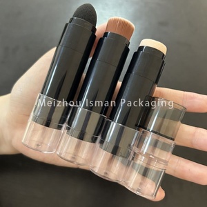 ISMAN Luxe 12g Stick de fond de teint rond noir avec pinceau doux, <span class=keywords><strong>tube</strong></span> de blush vide double embout, vente en gros, marque privée, emballage ABS - Product Image 2