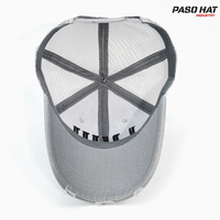 Gorra Trucker de Malla Desgastada de 6 Paneles con Logotipo Personalizado, Bordado 3D, Gorra de Béisbol Vintage con Cierre a Presión