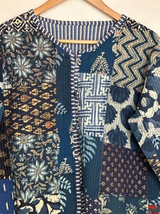 เสื้อแจ็คเก็ตบุผ้าคอตตอนสไตล์โบโฮวินเทจสำหรับผู้หญิงเสื้อโค้ทปะต่อผ้าคอตตอนโบโฮทำด้วยมือสำหรับฤดูหนาวของขวัญแจ็คเก็ตงานแฮนด์เมด - Product Image 3