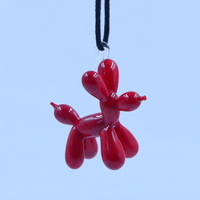 Sculpture de chien ballon en verre soufflé artisanal de Murano, ornement animalier décoratif à suspendre