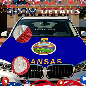 Wholesale American Kansas Sublimation Car Hood Cover Flag Elastic Polyester Car Flag for Holiday Road Trip Rally Flag Outdoor - Product Image 4