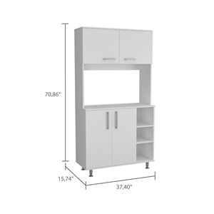 Armoire de rangement à 3 étagères Bayshore White pour l'organisation de la cuisine - Product Image 5