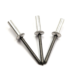 Remaches de cabeza abombada de aluminio y acero estándar DIN de 3/32'' x 1/8'', paquete de 1000 remaches ciegos, remaches de cabeza abombada de aluminio - Product Image 1