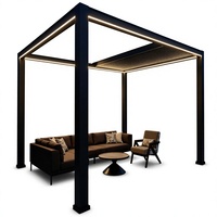 Pergola électrique rétractable intelligente RKOVE en aluminium, imperméable, pour jardin extérieur