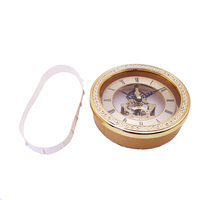 Ensemble de mosaïque avec diamants Perspective Horloge Rétro Metal Gear Jumping Movement Insert Horloges (5.82 Inch / 4.56 Inch / 3.93Inch)