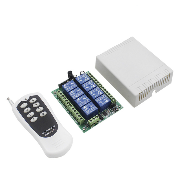 DC12V 8-channel Remote Control Switch Eight-channel Remote Switch for Electric Doors Security and Industrial Lighting