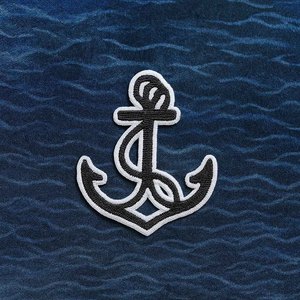 Embroidery <b>Iron</b> Patch <b>on</b> Anchor Design Cotton Canvas Tote Bag - Product Image 3