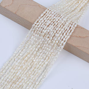 Perles d'eau douce naturelles Wenchi Zhuji 2,8-3,2 mm, blanches, petites, en forme de riz, en fils dispersés, accessoires de bijoux DIY, vente en gros - Product Image 5