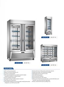 <span class=keywords><strong>Réfrigérateur</strong></span>-congélateur à porte vitrée, à température unique, à refroidissement par air, avec contrôle numérique de la température, équipement de cuisine - Product Image 2