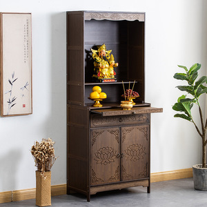Armario para santuario budista con cajones y estantes, de madera maciza, estilo antiguo, vitrina para altar doméstico, para adultos y personas mayores - Product Image 2